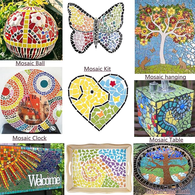 Youway Style Purple Glass Mosaic Tiles for Crafts Bulk,200g Broken Glass Pieces for DIY Mosaic Art Decor,Garden Mosaic Supplies