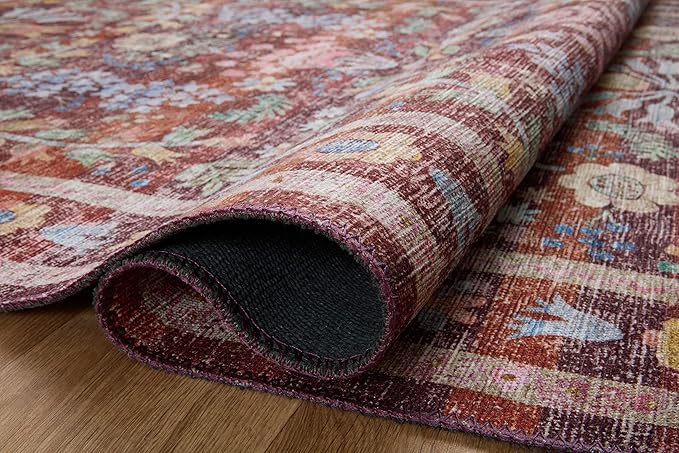Loloi Rifle Paper Co. Maison Collection MAO-06 Red 3'-0" x 3'-0" Round, .19" Pile Height, Accent Rug