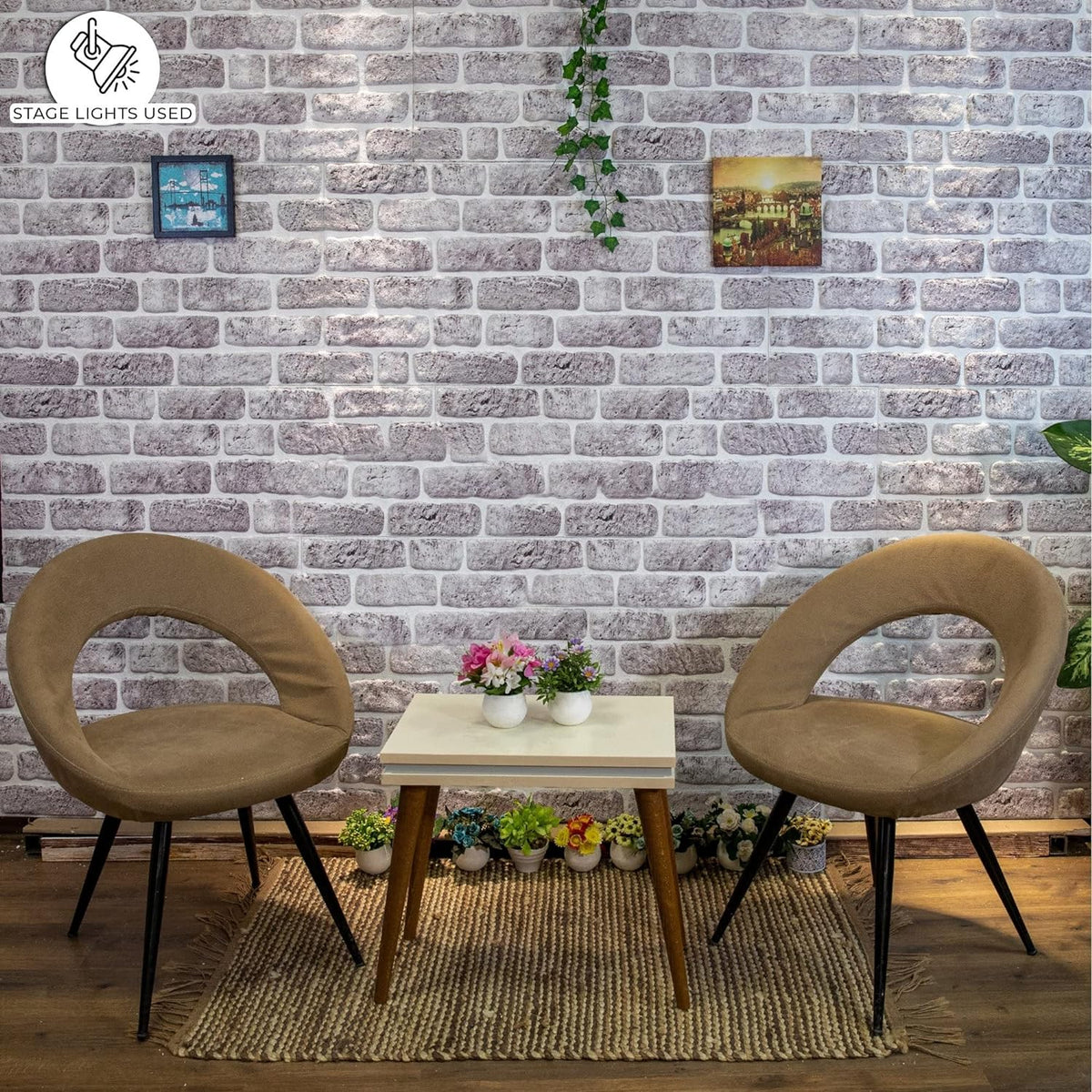 Dundee Deco 3D Wall Panels Faux Brick - Cladding, White Grey Stone Look Wall Paneling, Styrofoam Facing for Living Room, Kitchen, Bathroom, Balcony, Bedroom, Set of 5, Covers 27 sq ft