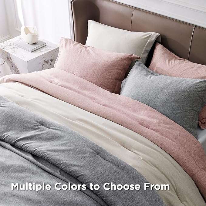 Bedsure Full Comforter Set - Pink Soft Bedding for All Seasons, Cationic Dyed Bed Set, 3 Pieces, 1 Full Size Comforter (82"x86") and 2 Pillow Shams (20"x26"+2")