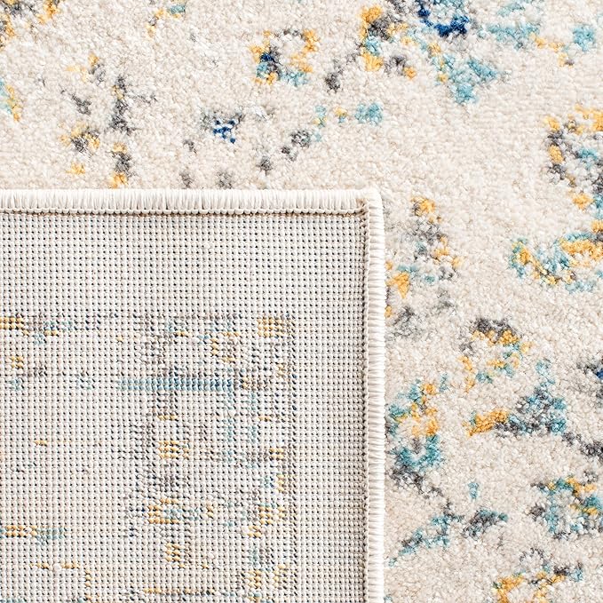 SAFAVIEH Evoke Collection Runner Rug - 2'2" x 4', Ivory & Blue, Shabby Chic Oriental Medallion Design, Non-Shedding & Easy to Clean, Ideal for Foyer, Kitchen, Entryway (EVK220C)