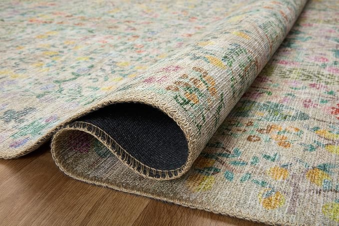 Loloi Rifle Paper Co. Maison Collection MAO-07 Khaki 3'-0" x 3'-0" Round, .19" Pile Height, Accent Rug