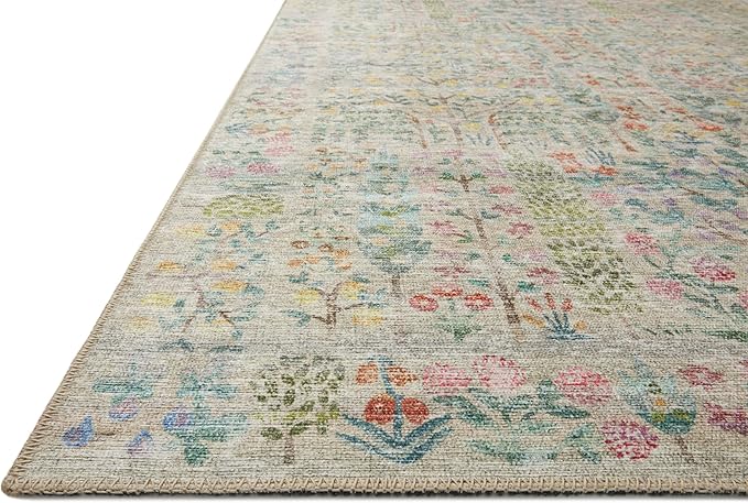 Loloi Rifle Paper Co. Maison Collection MAO-07 Khaki 3'-0" x 3'-0" Round, .19" Pile Height, Accent Rug