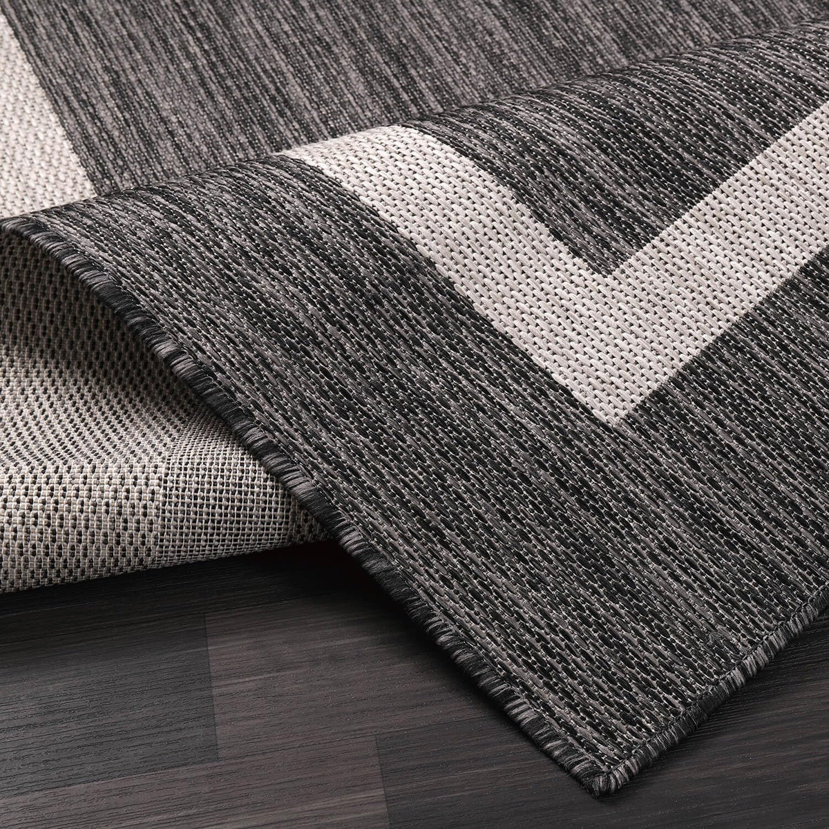 Bordered Outdoor Rug 8x10 Washable Outside Carpet for Indoor Patio Porch Waterproof Easy Cleaning Non Shedding Area Rugs Gray 8 x 10