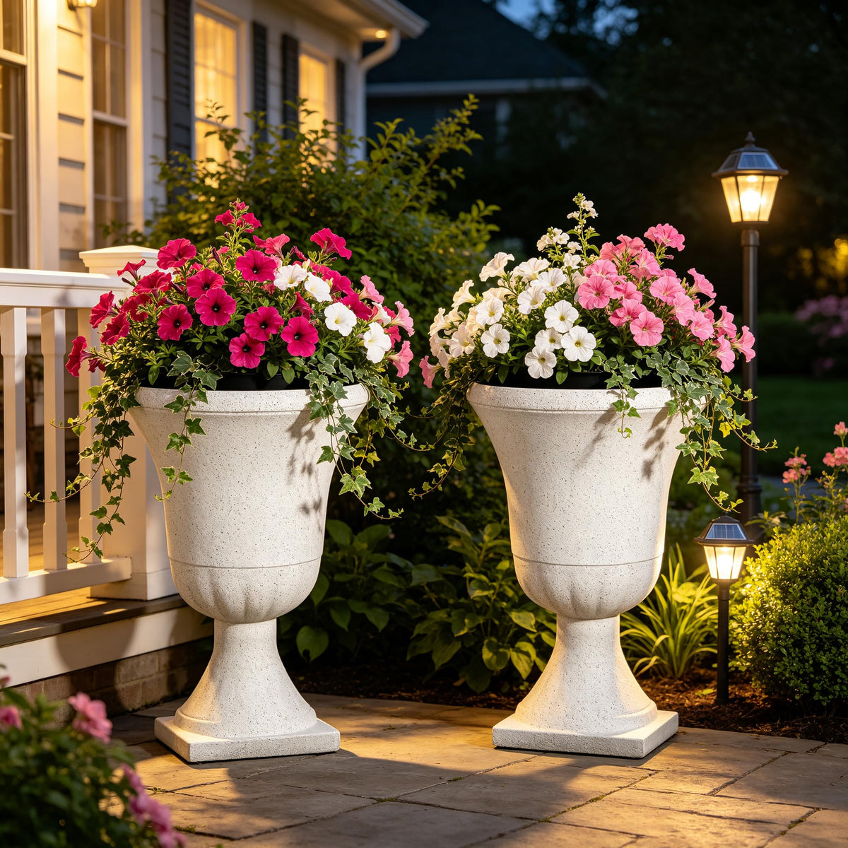 Autodaya 22" Large Urn Outdoor Planters Set of 2 (2 Count)