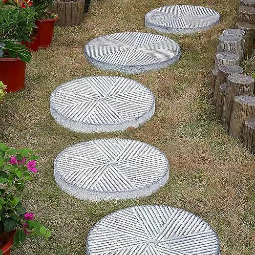 LIOOBO 4 Pcs Brick Stone Mold Pathmate Mold Paving Stepping Stones for Garden Walkway Cement Forms Molds Stepping Stone Kit Walkway Paver Mold Stepping Stone Mold Concrete Bricks