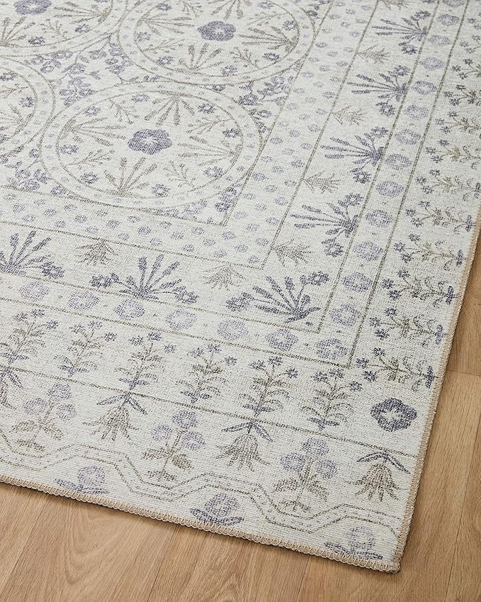 Loloi Rifle Paper Co. Maison Collection MAO-03 Rosette Ivory 5'-0" x 7'-6", .19" Pile Height, Area Rug