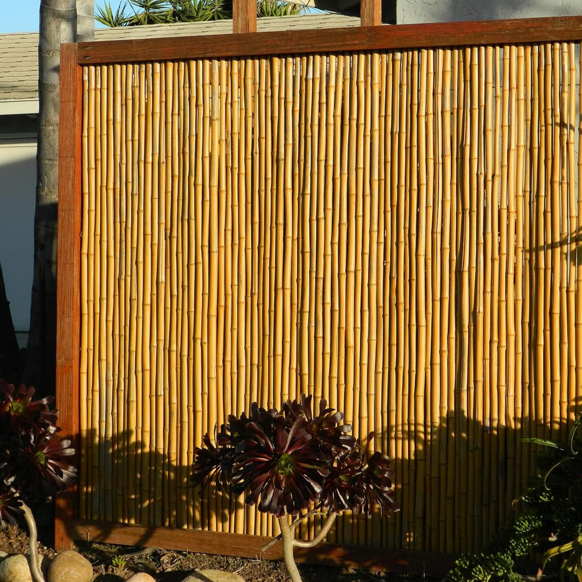 Natural Bamboo Fencing Decorative Rolled Fence Panel 0.75 in D x 4 ft H x 8 ft L (32 Sq Ft)