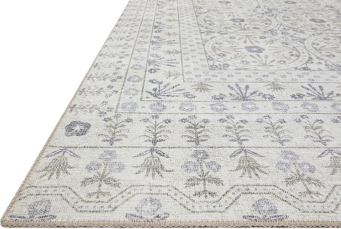 Loloi Rifle Paper Co. Maison Collection MAO-03 Rosette Ivory 5'-0" x 7'-6", .19" Pile Height, Area Rug
