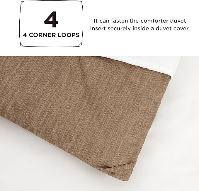 Bedsure Twin/Twin XL Comforter Set - Brown Soft Bedding for All Seasons, Cationic Dyed Bed Set, 2 Pieces, 1 Twin Size Comforter (68"x88") and 1 Pillow Sham (20"x26"+2")