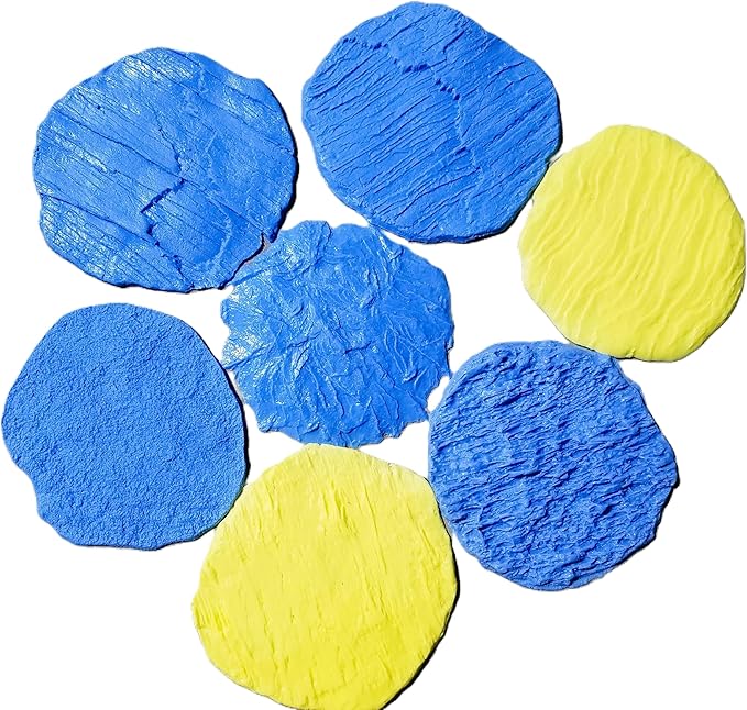Concrete Masonry Forms Stamp Set - 7 Beautiful 12" Rock Texture Form Stamps, Masonry Form Stamps For Creating Beautiful, Stone Design Stepping Stones, Rock & Boulder Features, Pool Designs, etc.