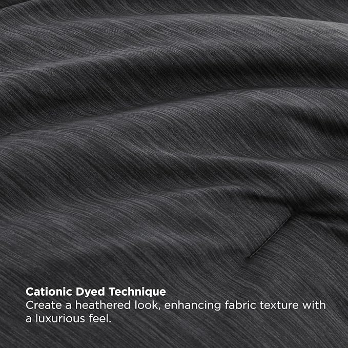 Bedsure Queen Comforter Set Black - Bed in a Bag Queen Size Bedding 7 Pieces, Cationic Dyed Bed Set Gift for Family, Black Soft Bedding for All Seasons Comforter with Sheets, Pillowcases & Shams