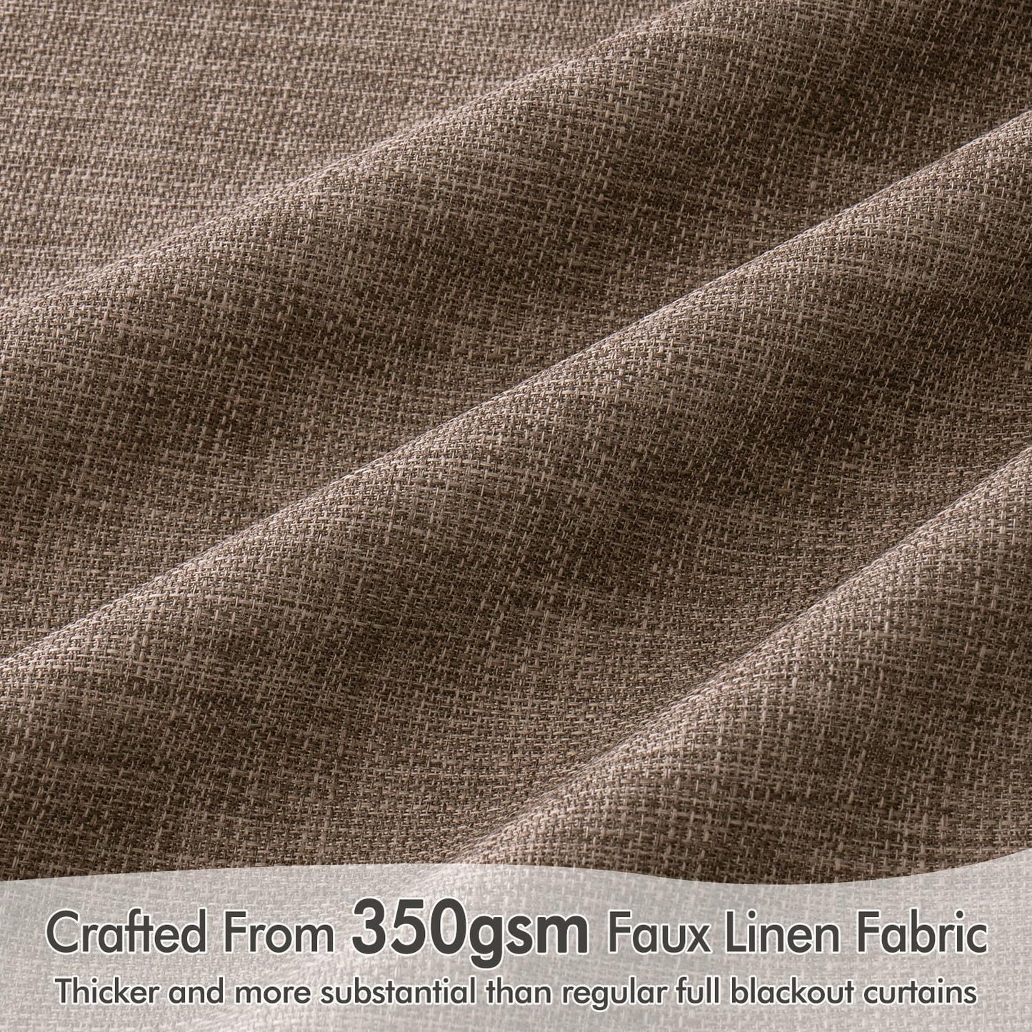 MIULEE 100% Blackout Curtains 120 Inch Long 2 Panels Set for Bedroom, Thick Faux Linen Black Out Curtain Room Darkening Back Tab Pleat Window Textured Drapes with Hooks for Living Room, Dutch Cocoa