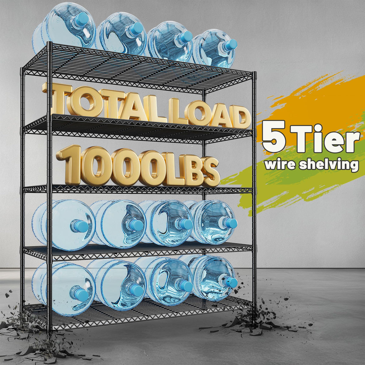 Heavy Duty 5 Tier Storage Shelves (2 Count)