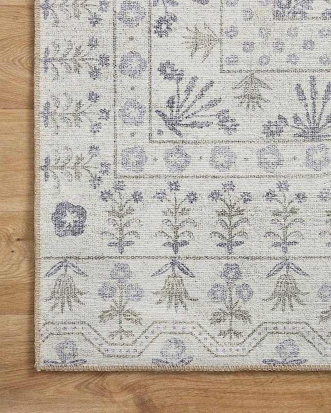 Loloi Rifle Paper Co. Maison Collection MAO-03 Rosette Ivory 5'-0" x 7'-6", .19" Pile Height, Area Rug