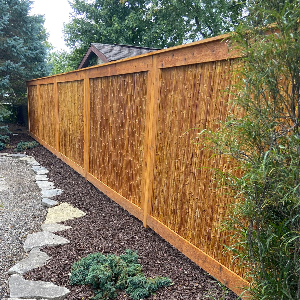 Caramel Brown Bamboo Fencing Panel Roll (48 Sq Ft)