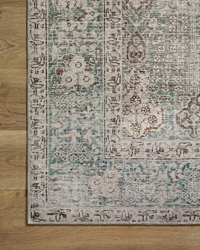Loloi Chris Loves Julia Jules Collection JUL-08 Emerald/Antique Ivory 2'-3'' x 3'-9'', .13" Pile Height, Accent Rug