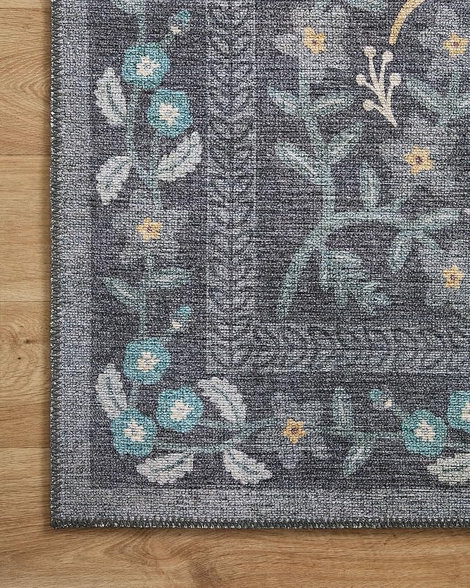 Loloi Rifle Paper Co. Maison Collection MAO-01 Nightingale Black 2'-3" x 3'-9", .19" Pile Height, Accent Rug