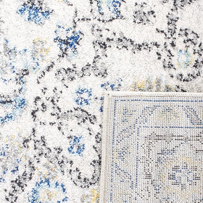 SAFAVIEH Madison Collection Accent Rug - 4' x 6', Turquoise & Ivory, Snowflake Medallion Design, Non-Shedding & Easy Care, Ideal for High Traffic Areas in Foyer, Living Room, Bedroom (MAD603K)