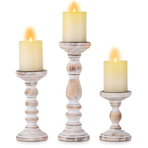Wood Pillar Candle Holder