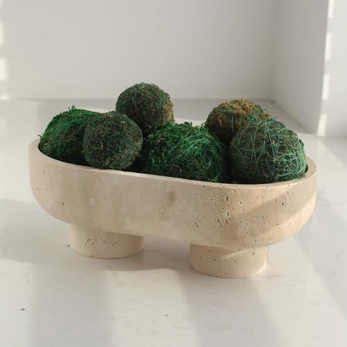 Natural Travertine Round Fruit Bowl for Kitchen Counter