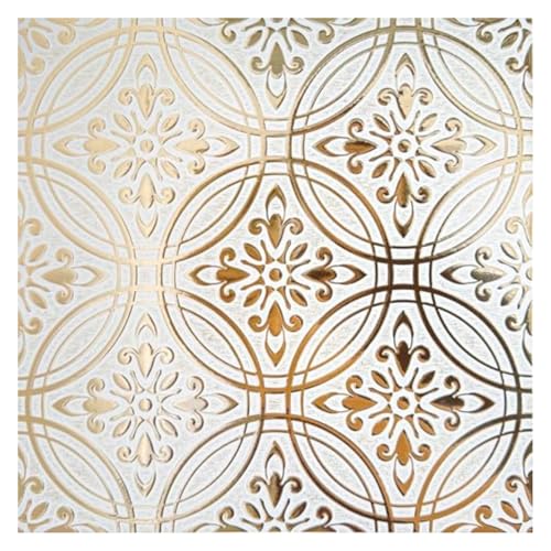 24 Pack of 8 x 8" Wallpaper Tiles Peel and Stick Metallic Painted Design. Kitchen Backsplash