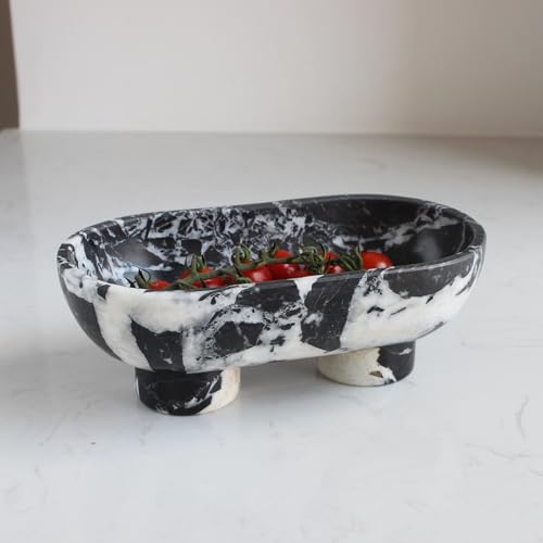 Natural Travertine Round Fruit Bowl for Kitchen Counter
