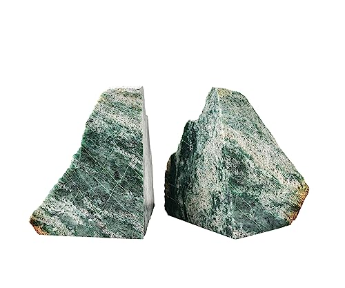 Natural Crystal Rock Bookends for Library Shelf Decor