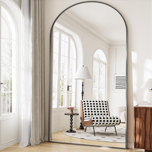 Full Body Mirrors Arched Full Length Mirror with Stand Aluminum Wall Mounted Hanging or Leaning Standing Mirrors