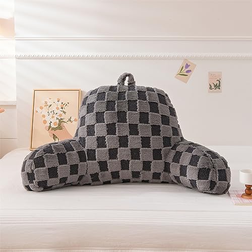 Reading Pillow Bed Rest Wedge Backrest Pillow with Arms Back Support for Sitting Up in Bed Cushion Incline Rest Sleeping Snoring Pillow