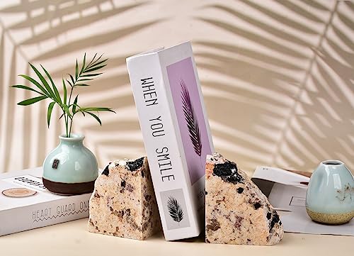 Natural Crystal Rock Bookends for Library Shelf Decor