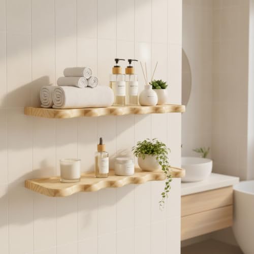 2 Pack 24 Inch Scalloped Floating Shelves