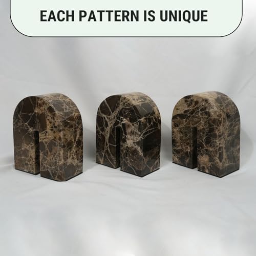 Natural Marble Bookends for Shelves