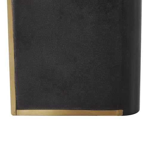 Marble Curved Rectangular Bookends with Gold Accents