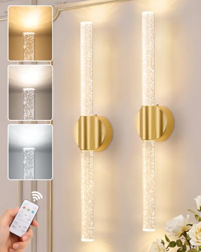Modern Battery Operated Wall Sconces Set of Two