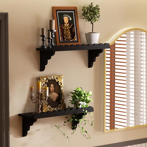 Scalloped Wood Wall Shelf