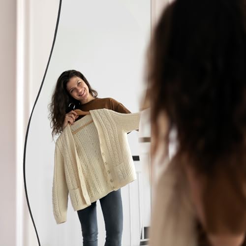 Full Length Mirror 63"x24" Irregular Wall Mirror Frameless for Living Room Bathroom Bedroom Entryway Decor
