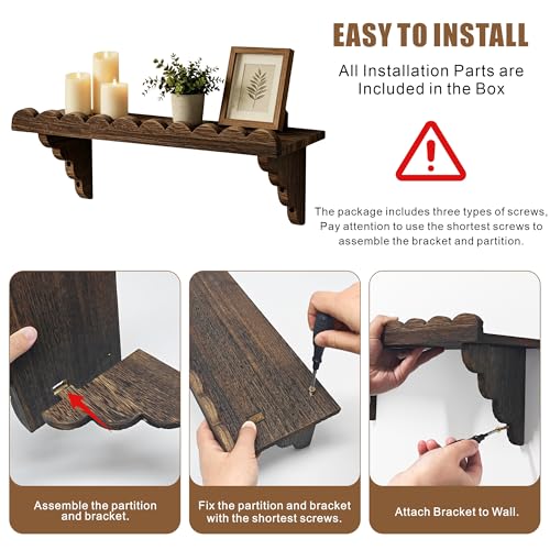 Scalloped Wood Wall Shelf