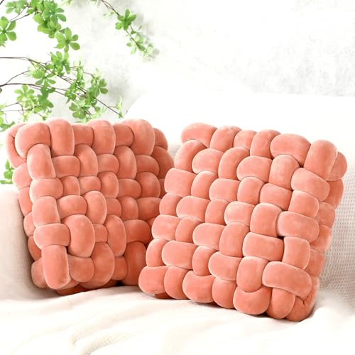 2 Pcs Knot Pillows Square Throw Pillow