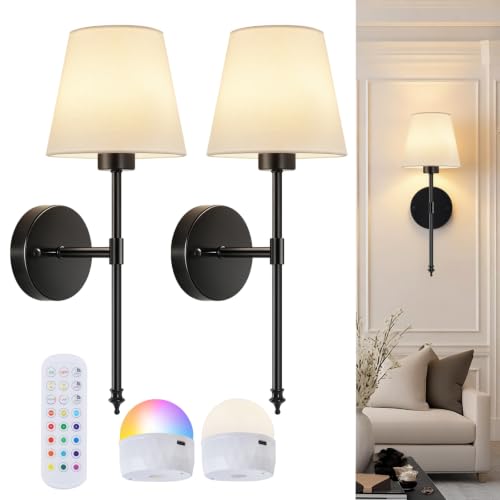 Battery Operated Wall Sconce Set of 2