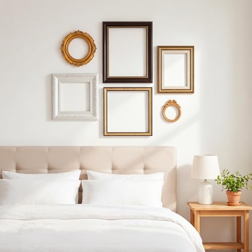 6 Pack Vintage Empty Picture Frames Baroque Gold Decor