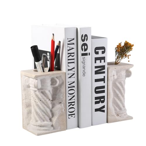 Decorative Roman Column Book Ends & Vase