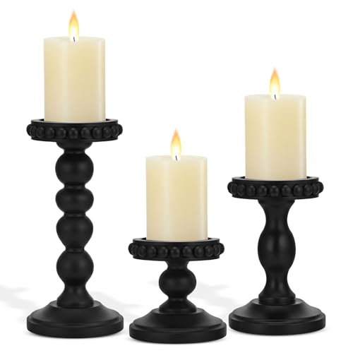 3 Set Wooden Candle Holders for Pillar Candles