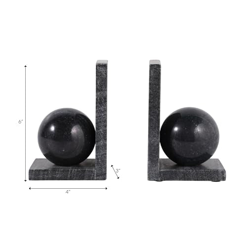 Stylish Orb Marble Book Ends for Home Decor Accent