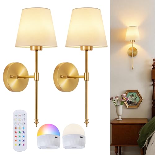 Battery Operated Wall Sconce Set of 2
