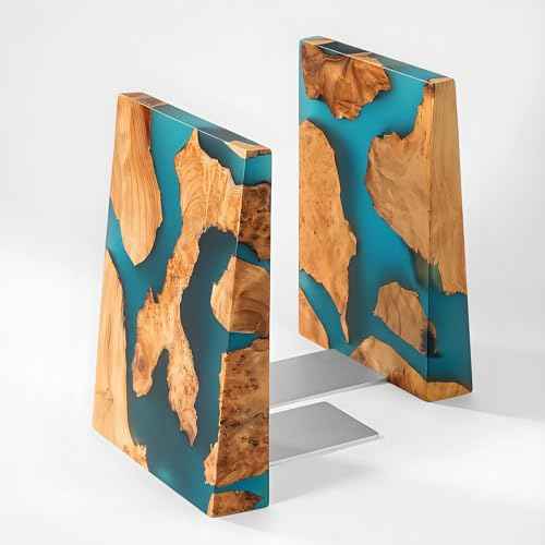 Resin Bookends Pearlescent Resin Bookends for Shelves