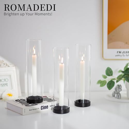 Gold Candlestick Candle Holders Hurricane Glass Clear Taper Candle Holders for Table Centerpiece Wedding Party Birthday Christmas Decor Home Decorations