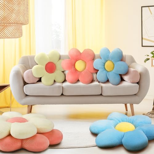 6 Pcs Flower Shaped Pillow Daisy Cushions