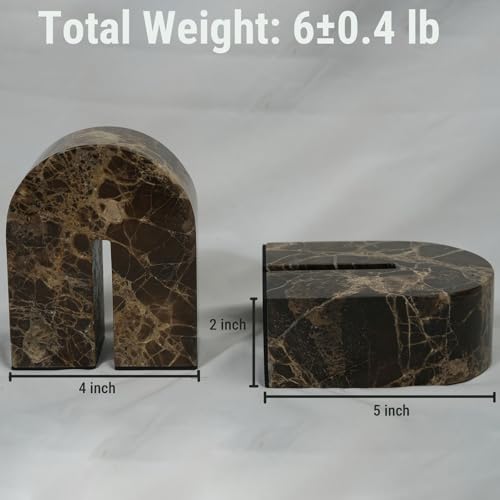 Natural Marble Bookends for Shelves