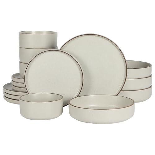 Reactive Glaze Service for 4 Plates and Bowls Dinnerware Set III